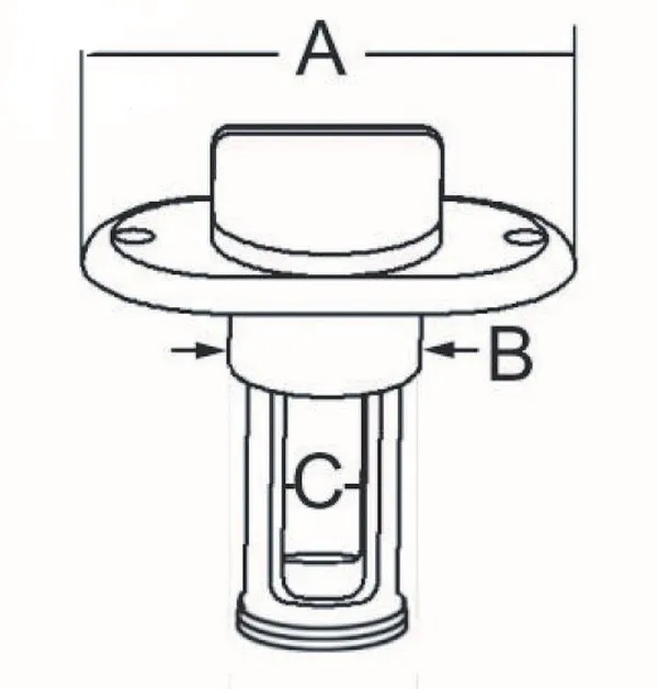 Tapón Deságue ovalado INOX316–ø54x24mm - Imagen 3