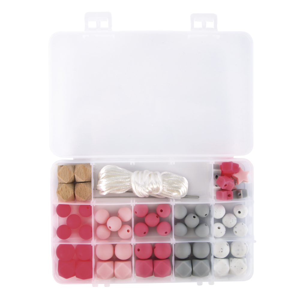 Kit 61 piezas de silicona alimentaria con cola de ratón y alfiler rosa - Imagen 2