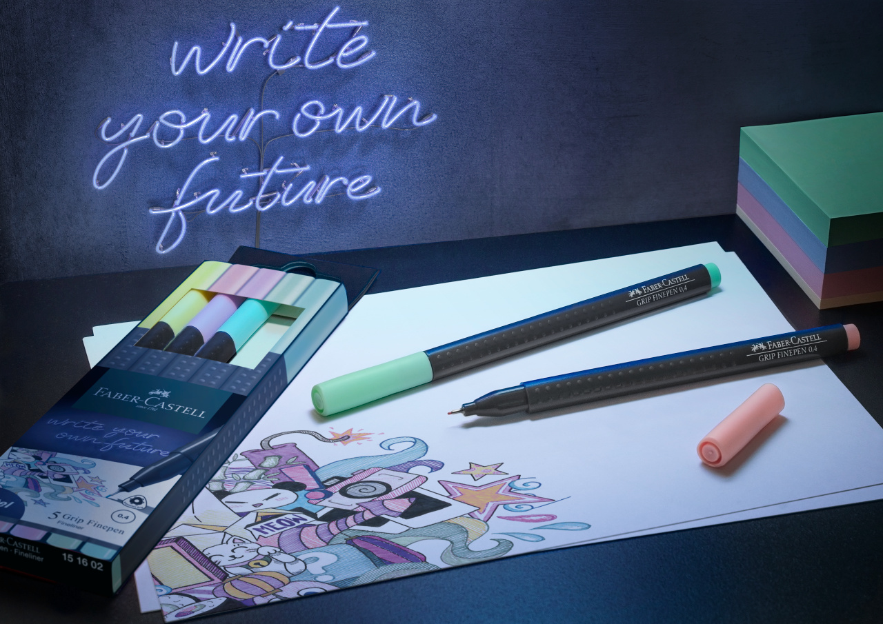 Set 5 rotuladores punta fina 0,4mm tonos pastel - Imagen 2