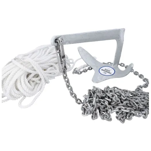 Kit de Fondeo Ancla TRIDENT con Cadena y Cabo Poliester