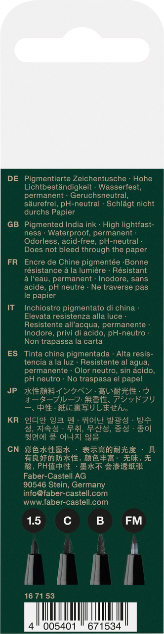 Set 4 pitt artist pens negro - Imagen 3