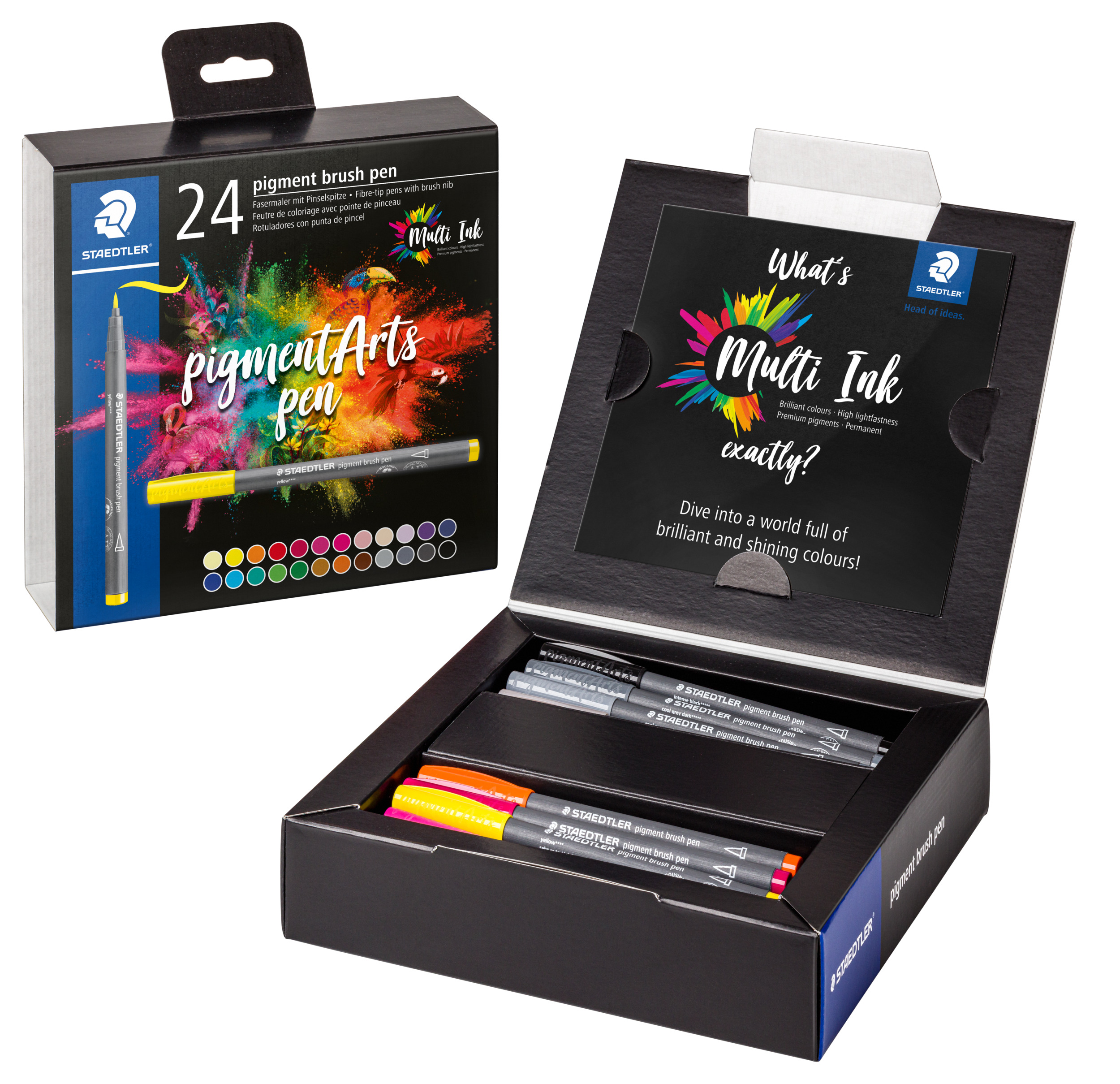 Set de 24 rotuladores pigment brush pen con tinta multi ink - Imagen 2
