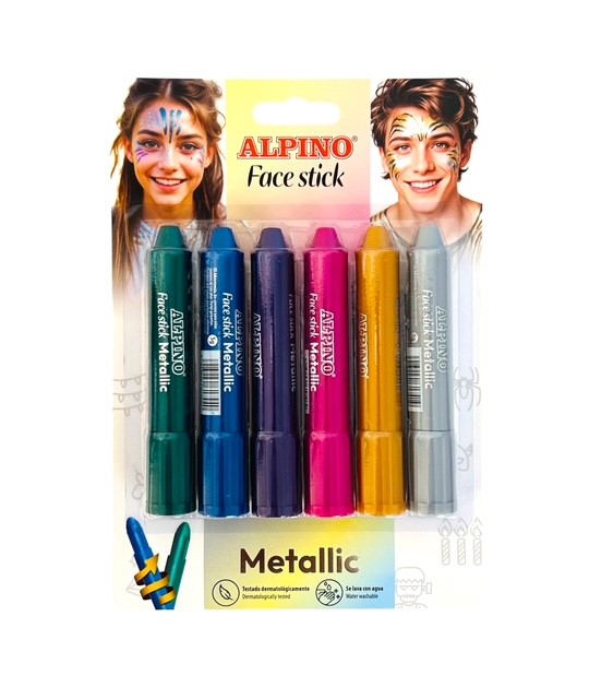 Set de barras Alpino Face stick 6 colores metálicos