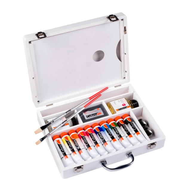 Caja óleo al agua Cobra Study 10 tubos de 40ml más accesorios