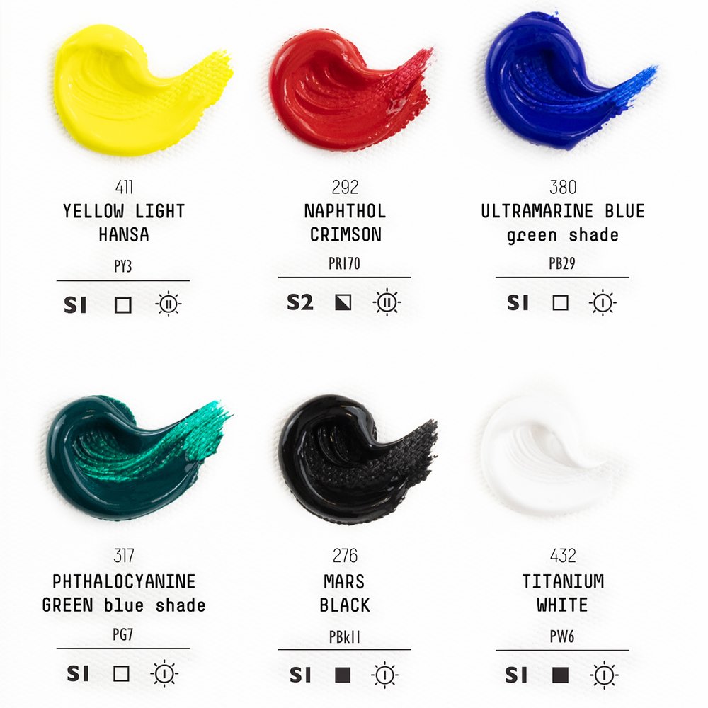 Set acrílico Liquitex heavy body 6 colores clásicos 22ml - Imagen 4