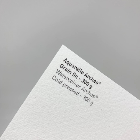 PAPEL ACUARELA «ARCHES», BLANCO NATURAL, 100% ALGODÓN, CUATRO BARBAS, GRANO FINO, 300G 56X76CM