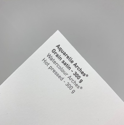 PAPEL ACUARELA «ARCHES», BLANCO NATURAL, 100% ALGODÓN, CUATRO BARBAS, GRANO SATINADO 300G 56X76CM