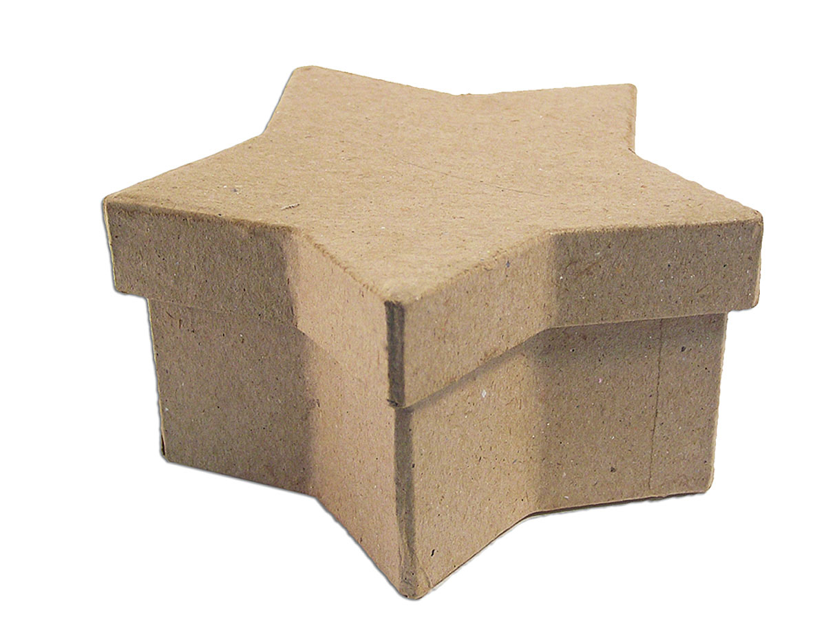 CAJA DE PAPEL MACHÉ ESTRELLA 15X15X7CM
