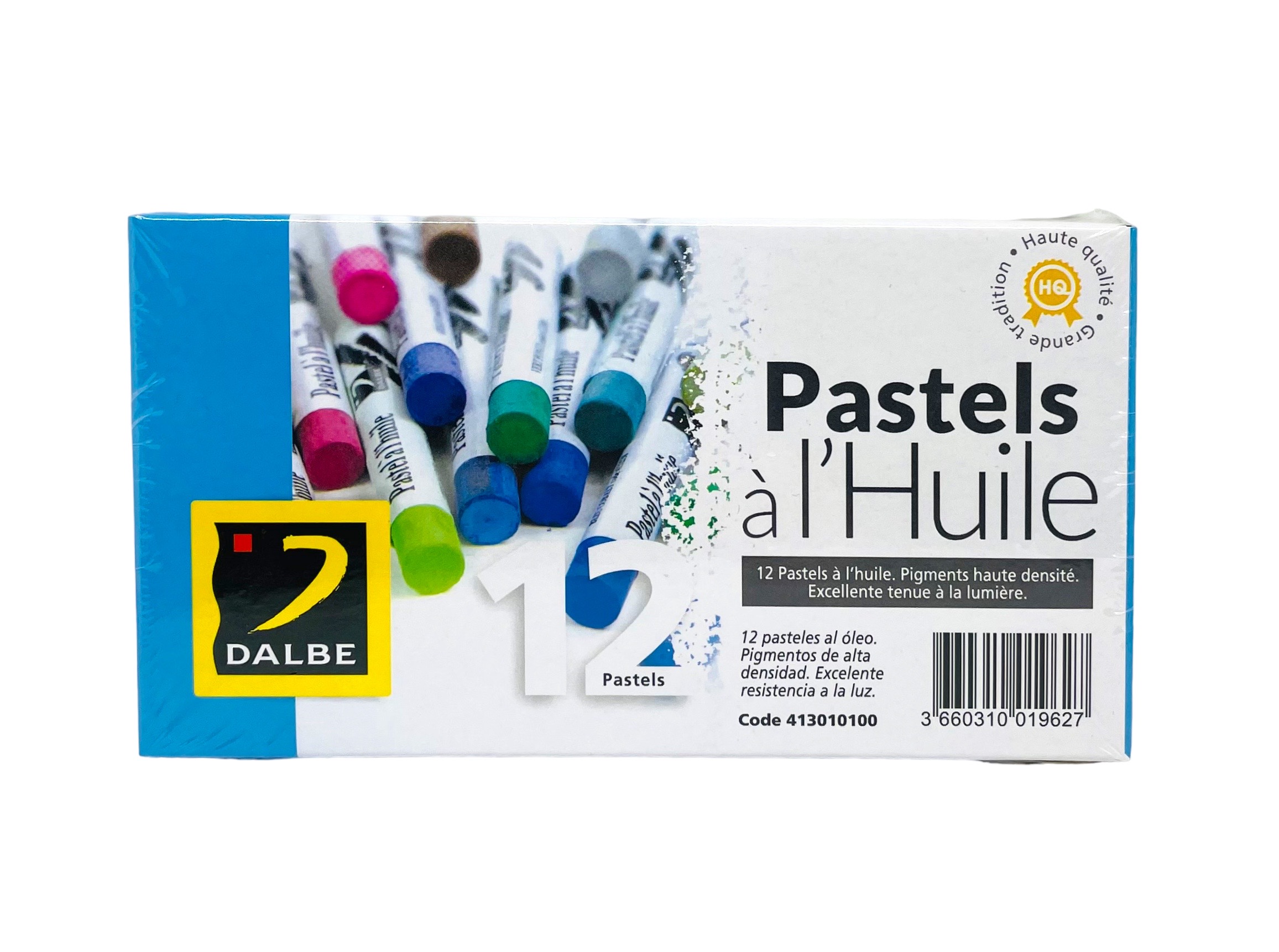 Cajas de pastel al óleo. Pigmentos de alta densidad. excelente resistencia a la luz. Cuatro tamaños: 12, 24, 36 y 48 unidades.