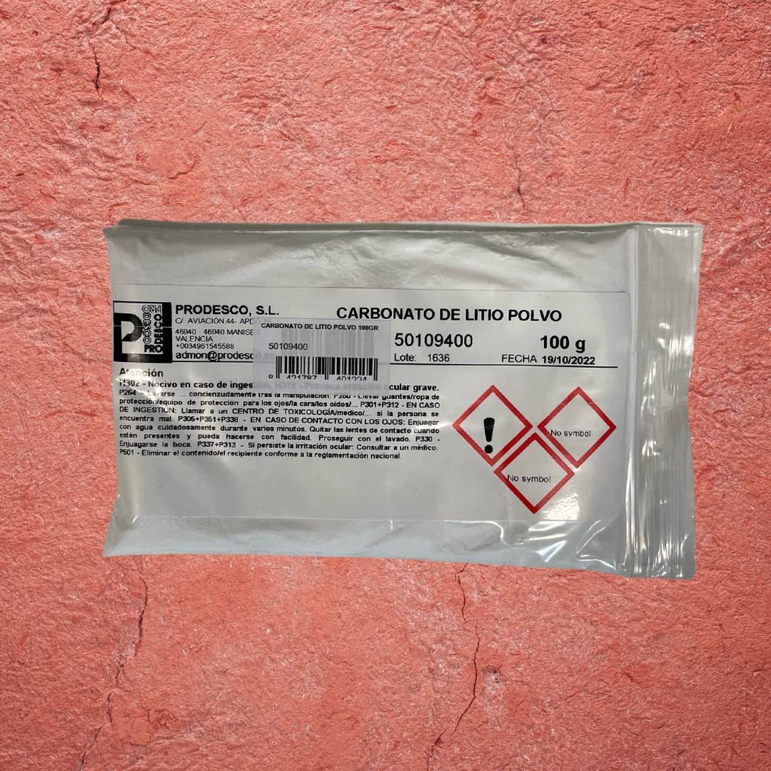 Carbonato de litio polvo 100g