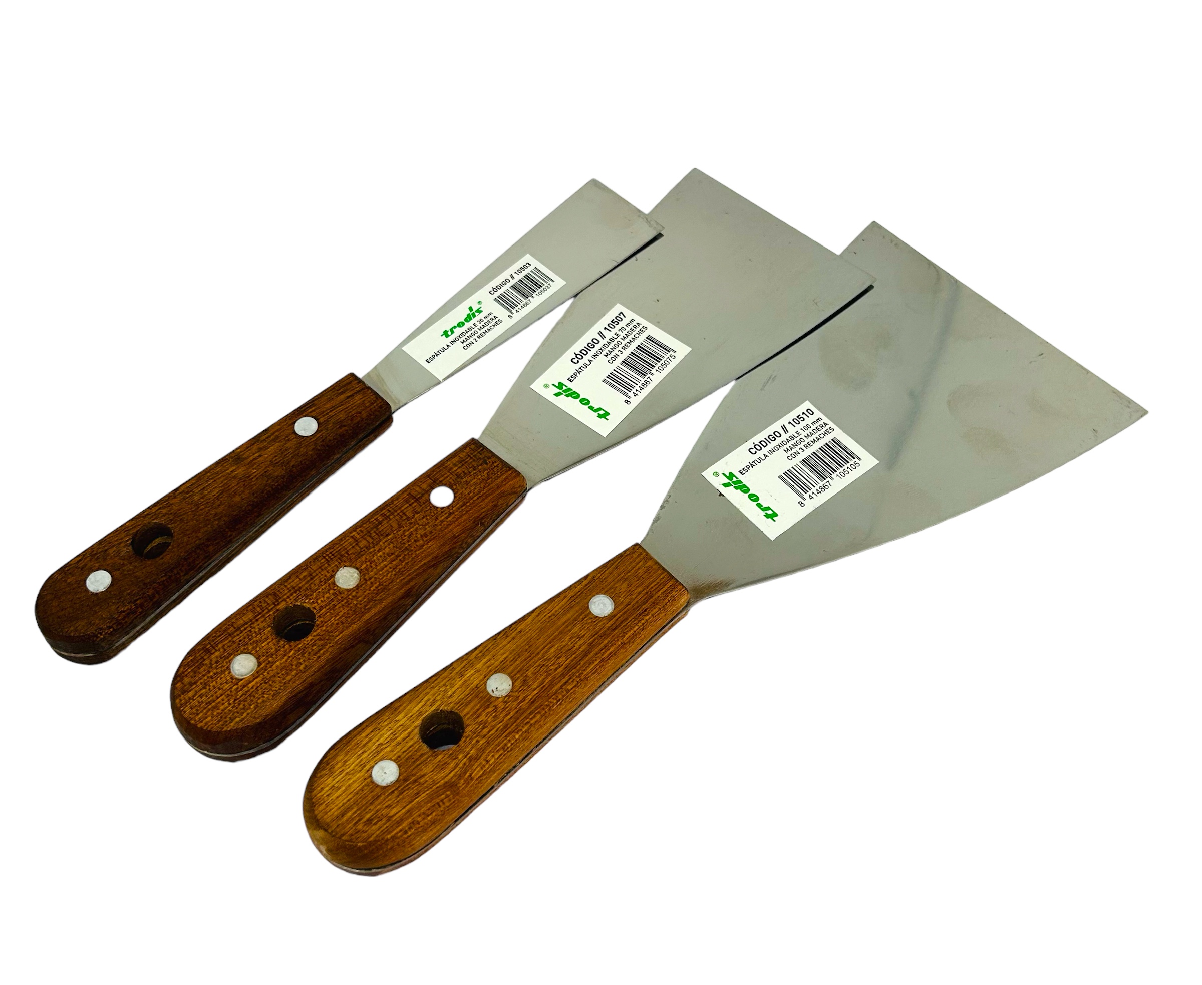 Espátulas pintor, inoxidable mango madera