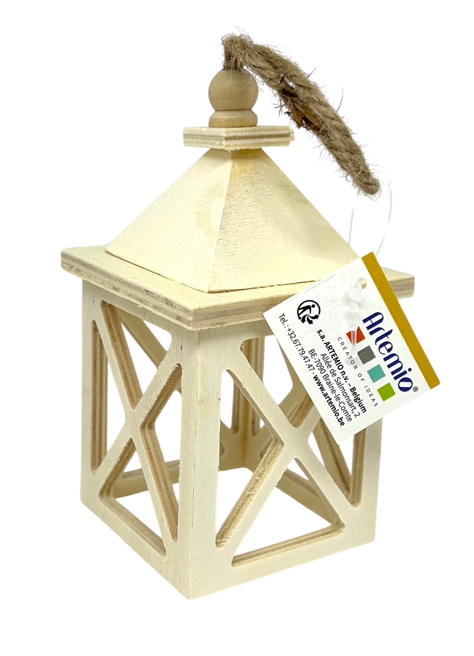 Farolillo linterna de madera 7x7x12,5