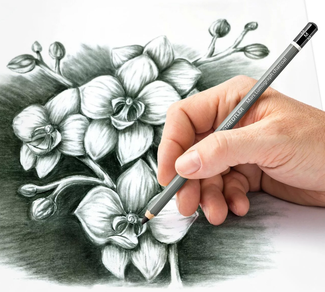 Lápiz de carbón Mars Lumograph, tres graduaciones - Imagen 2