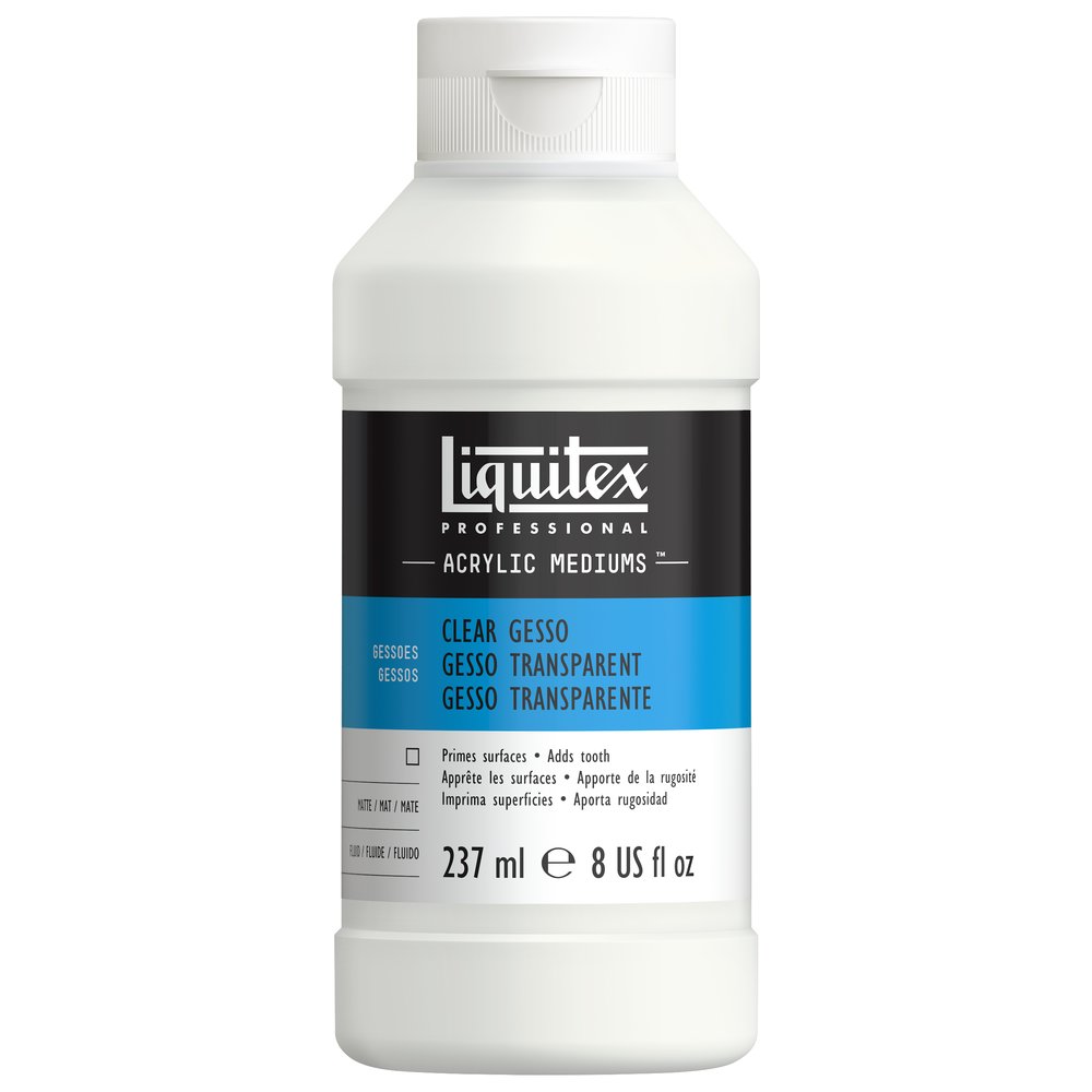 Liquitex gesso transparente mate fluido, imprima superficies. 237ml