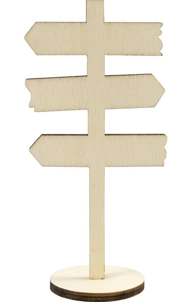 Miniaturas: Poste de madera para señales con base 12x5cm