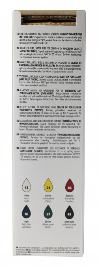 Kit Porcelaine 150, pintura para porcelana de cocción, 6x20ml - Imagen 4