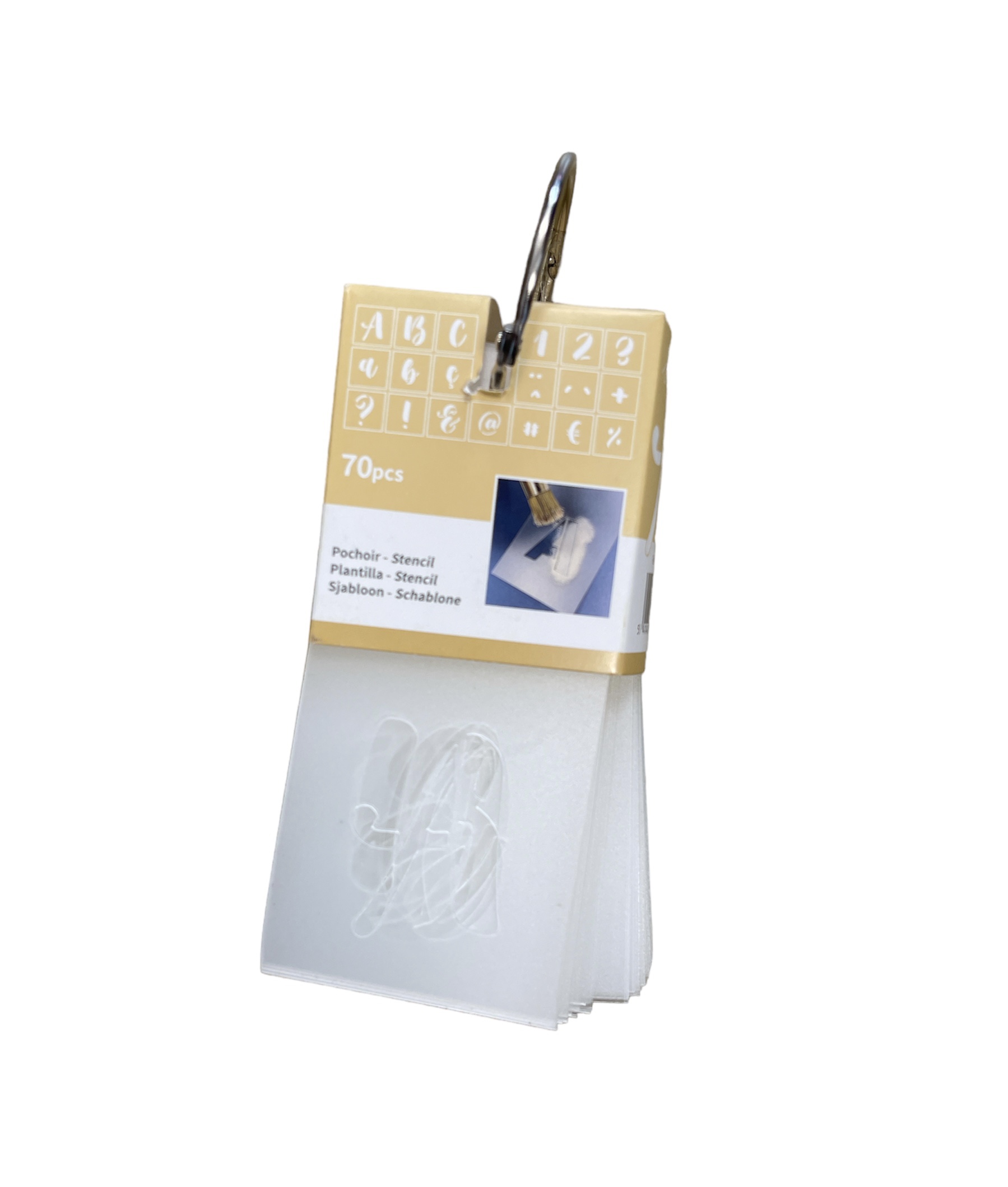 Juego de plantillas 70pcs abecedario, signos y números