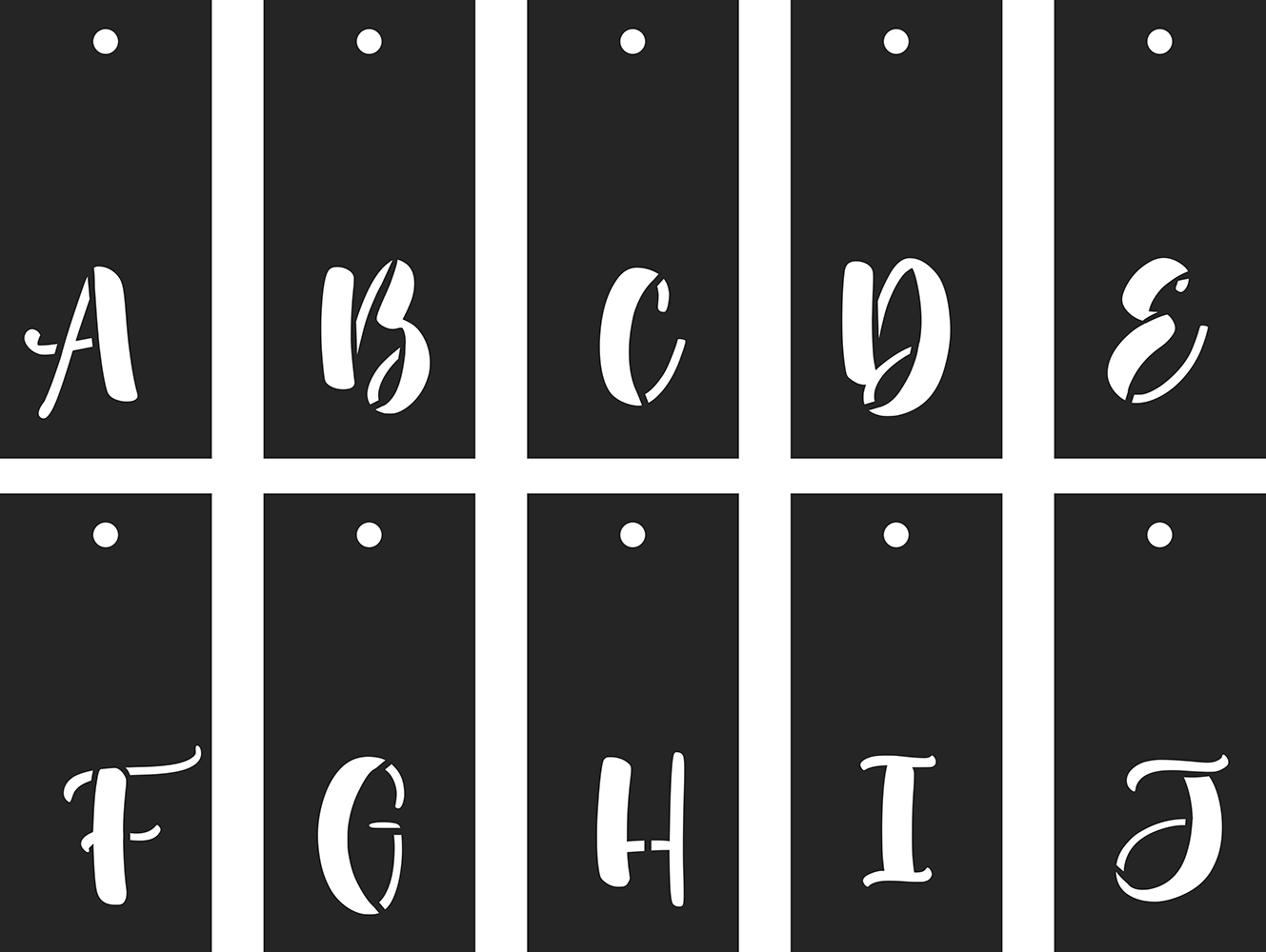 Juego de plantillas 70pcs abecedario, signos y números - Imagen 4