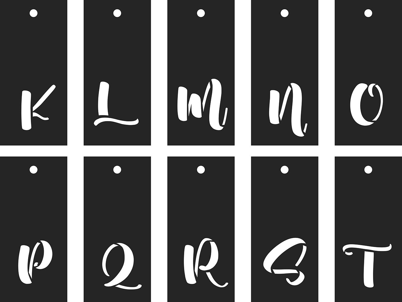 Juego de plantillas 70pcs abecedario, signos y números - Imagen 5