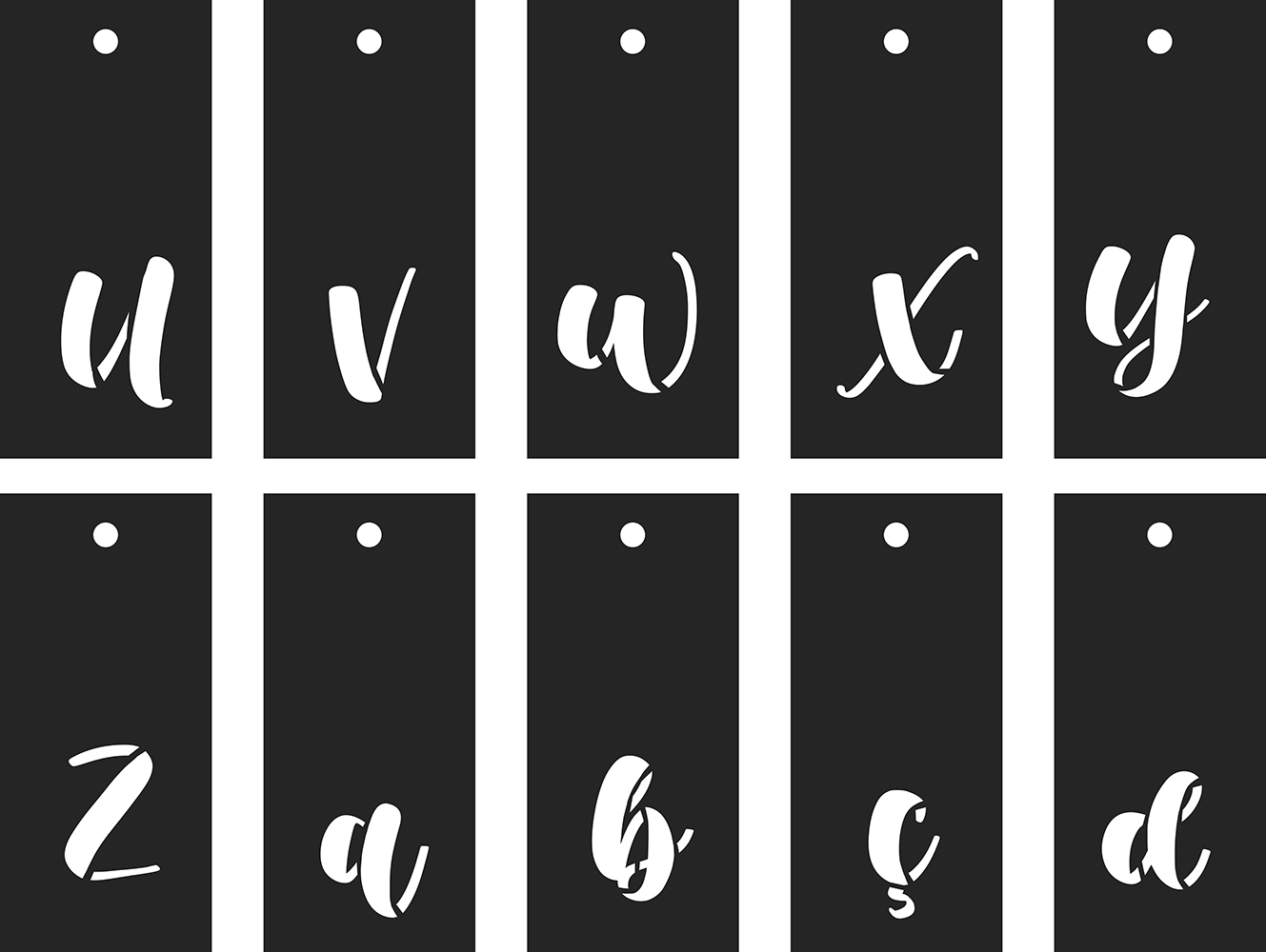 Juego de plantillas 70pcs abecedario, signos y números - Imagen 6