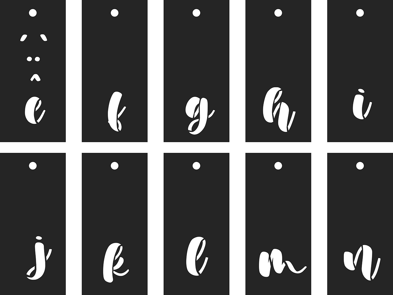 Juego de plantillas 70pcs abecedario, signos y números - Imagen 7