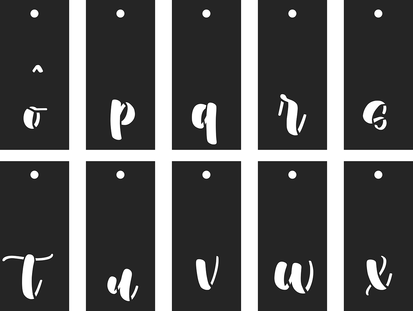 Juego de plantillas 70pcs abecedario, signos y números - Imagen 8