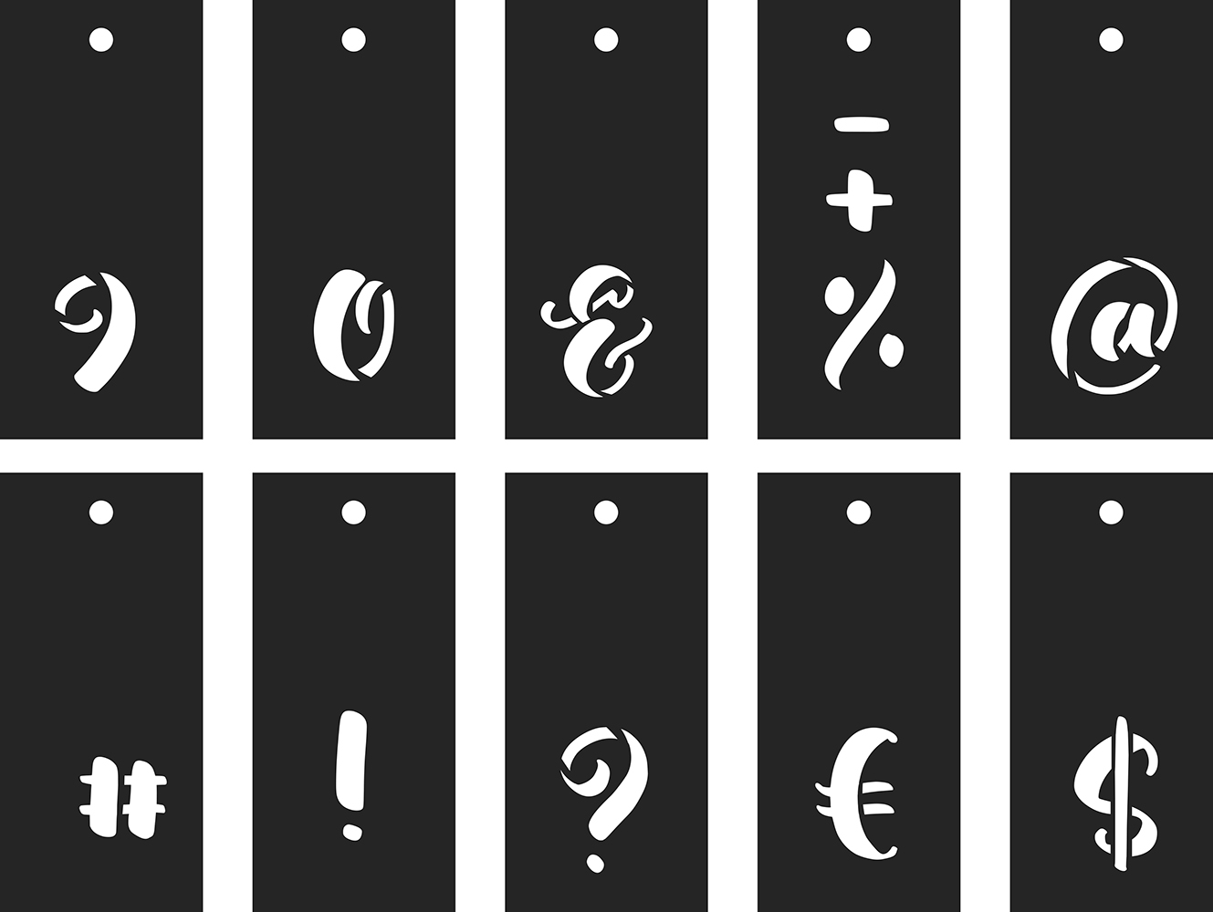 Juego de plantillas 70pcs abecedario, signos y números - Imagen 3