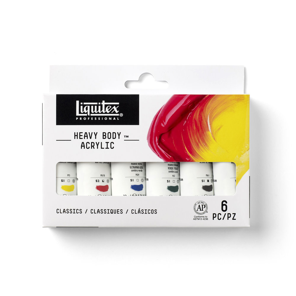 Set acrílico Liquitex heavy body 6 colores clásicos 22ml