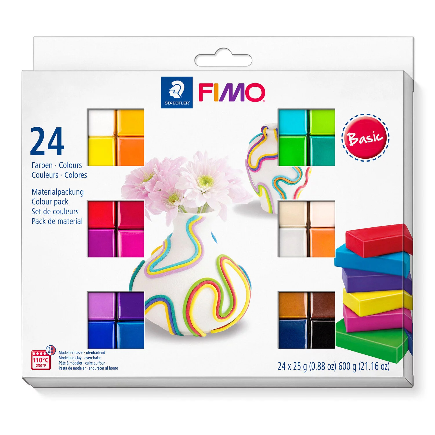 Fimo set surtido de 24 colores (1/2 pastilla) básicos