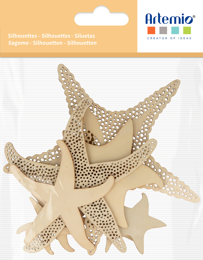 Set estrellas de mar de madera 9 piezas