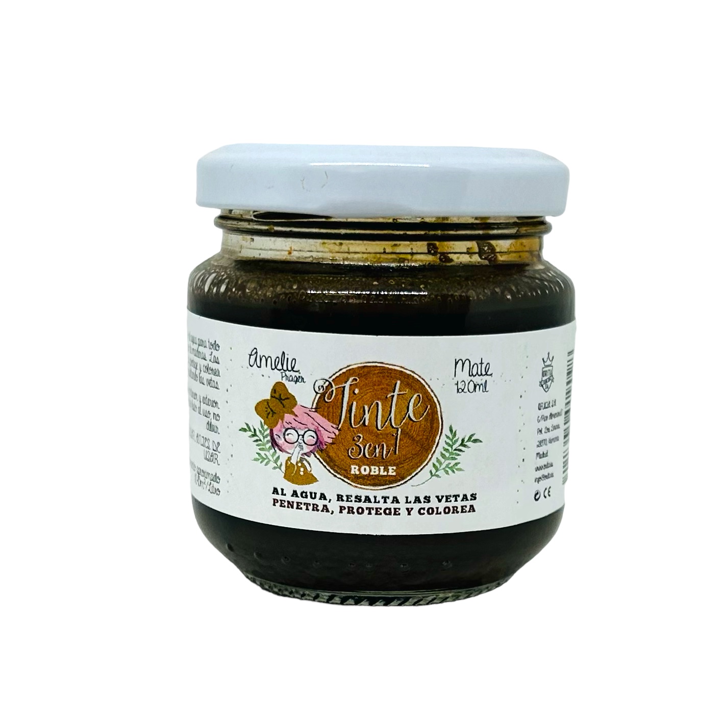 Amelie Tinte 3 en 1, al agua, resalta las vetas, penetra, protege y colorea. 120ml