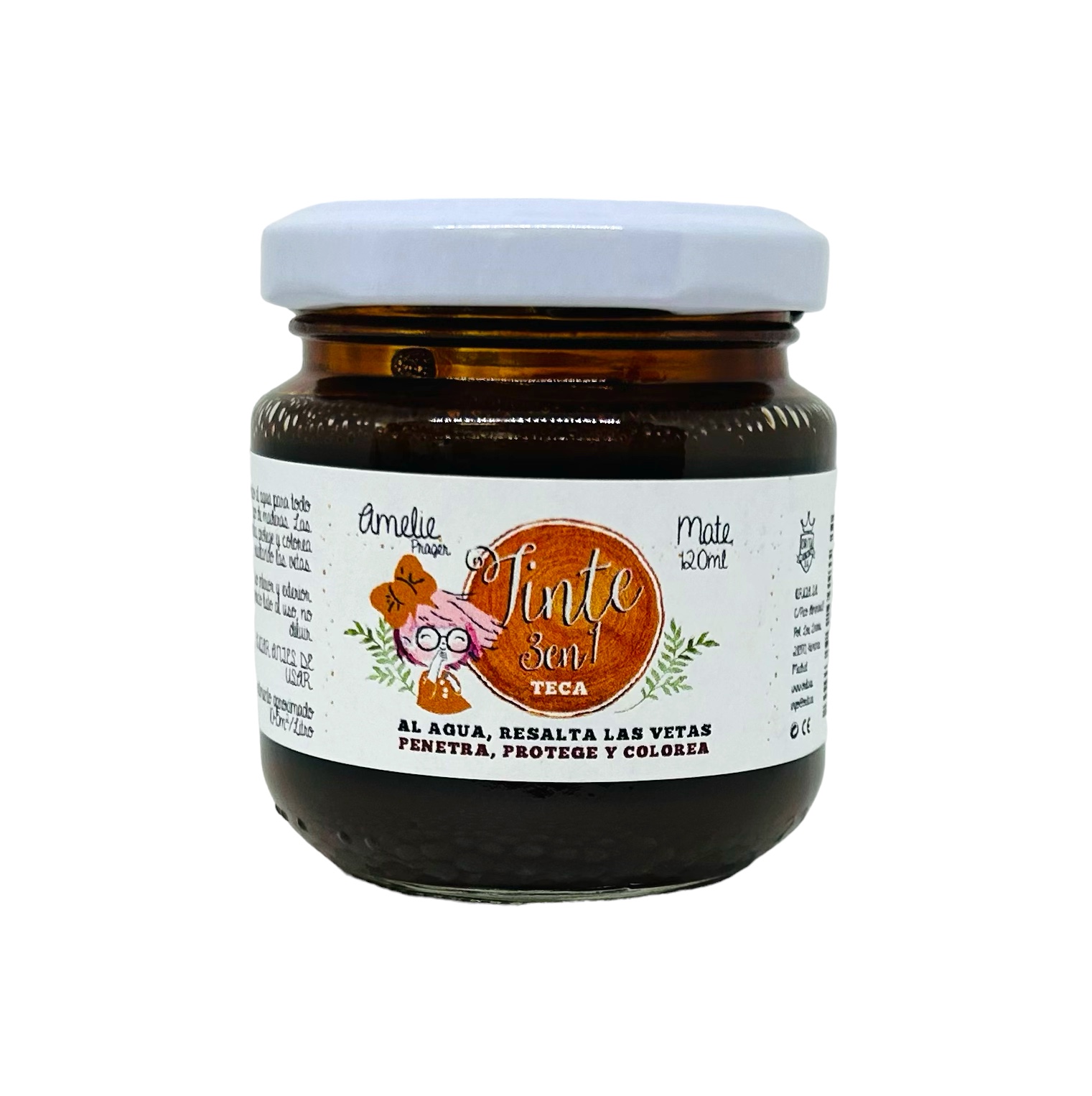 Amelie Tinte 3 en 1, al agua, resalta las vetas, penetra, protege y colorea. 120ml - Imagen 3