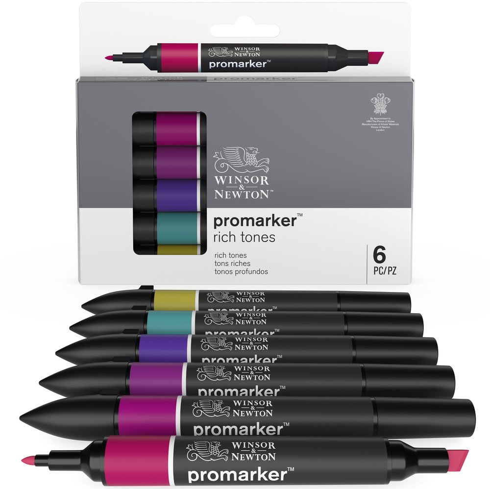 Set rotuladores Promarker al alcohol tonos profundos 6pc