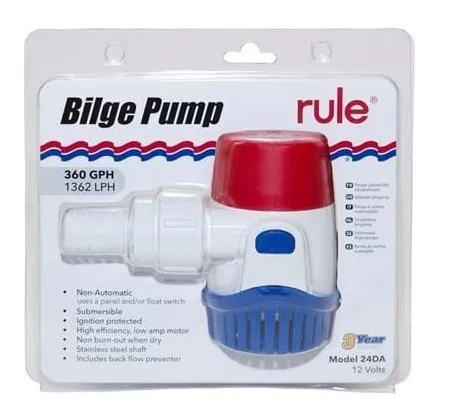 Bomba Achique RULE 0360GPH- 1400.lts/h. 12v - Imagen 2