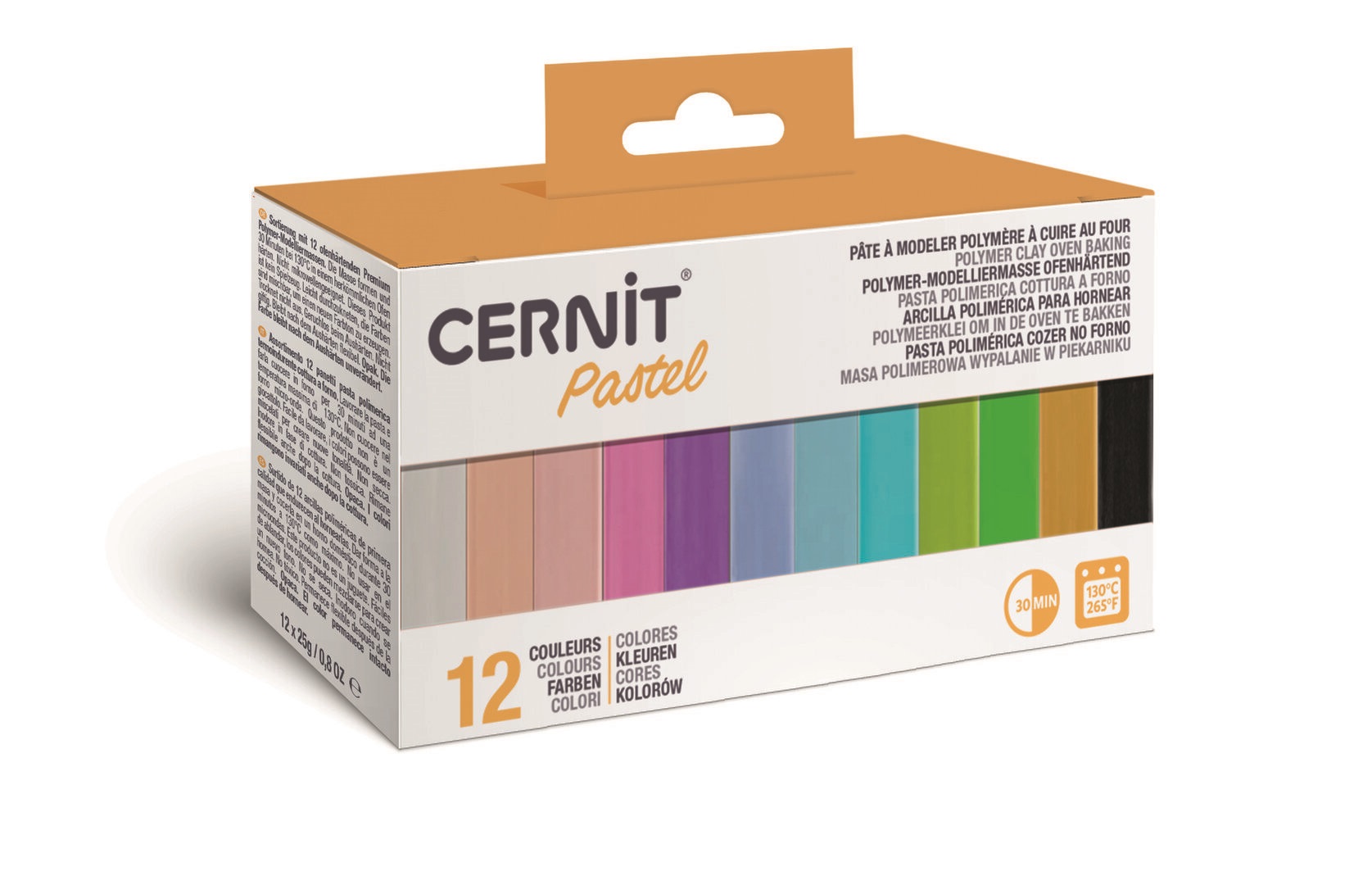 Kit de 12 colores pastel de pasta polimérica cernit