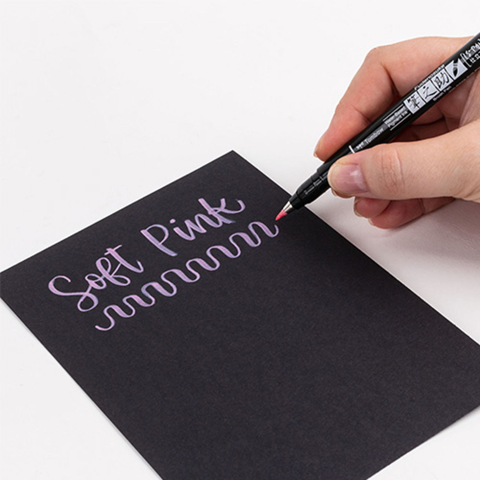 Rotulador fudenosuke punta pincel para papel negro, colores pastel - Imagen 2